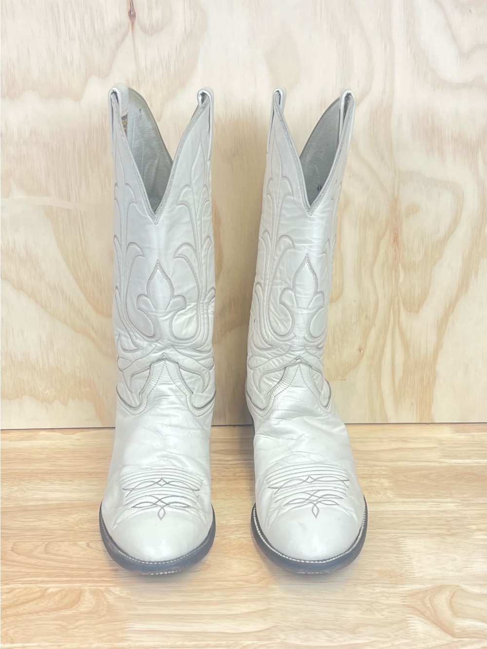 Vintage Hondo Cowboy Boots Men’s Size 11 EE Western Round Toe White - Picture 3 of 8